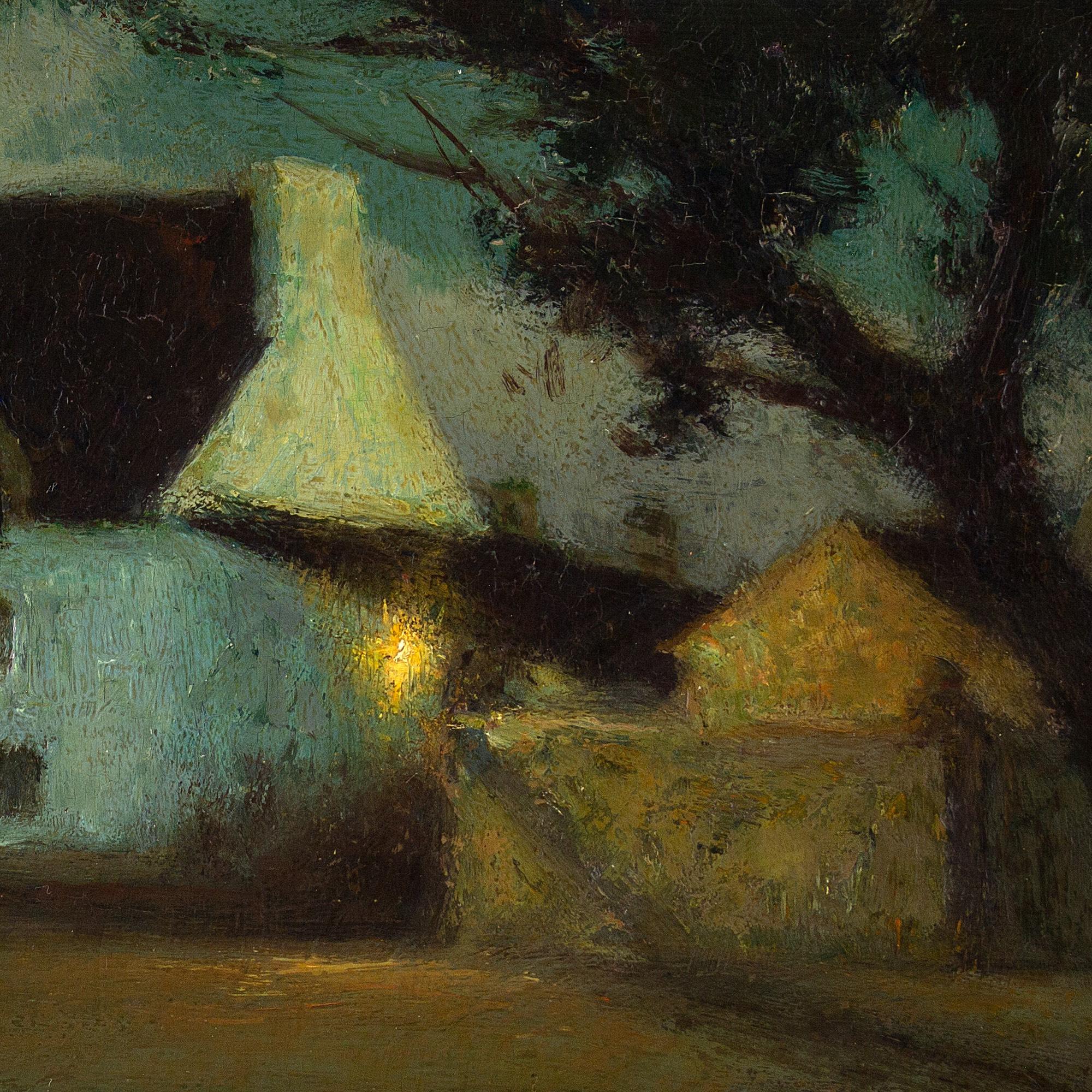 Joseph-Paul Mesle, White House At Dusk, Brittany, Oil Painting 5