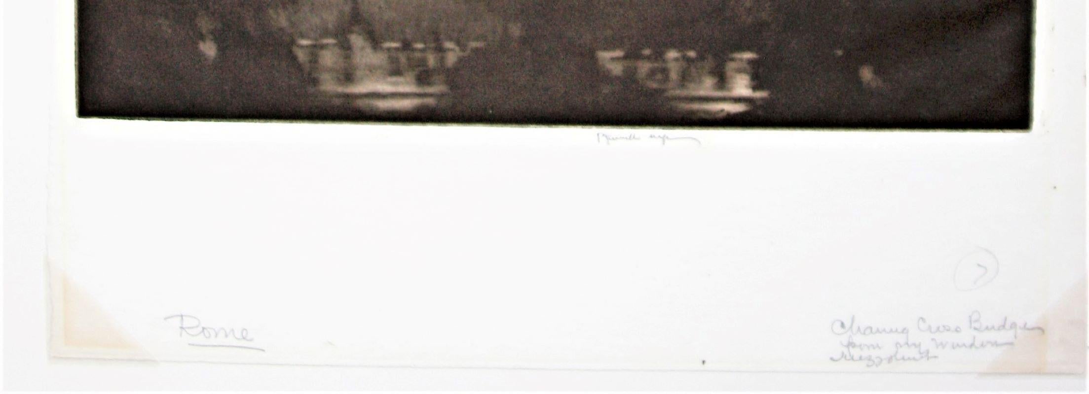 Charing Cross bei Nacht. 1909. Mezzotinto. Würth 510. 11 7/8 x 10 (Blatt 15 x 10 3/4). Auflage wahrscheinlich 30. Gedruckt auf cremefarbenem Büttenpapier, wahrscheinlich von einem antiken Band. Rom