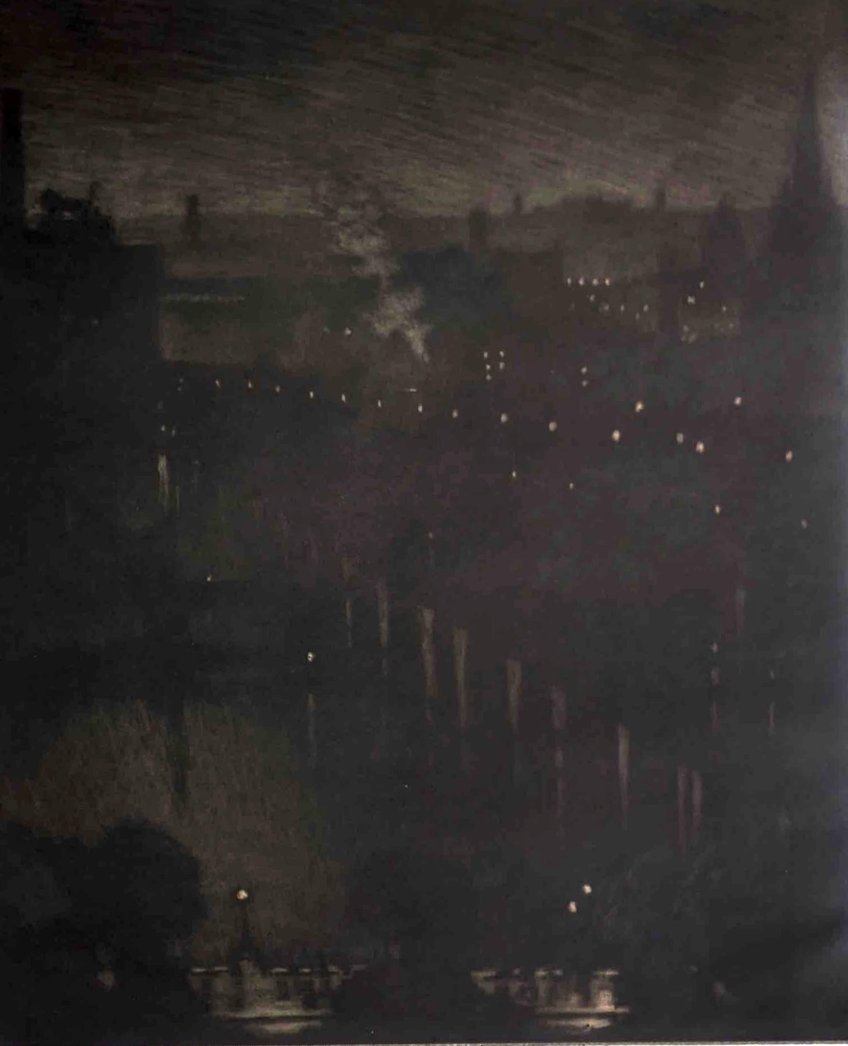 Charing Cross Bridge from My Window – Print von Joseph Pennell