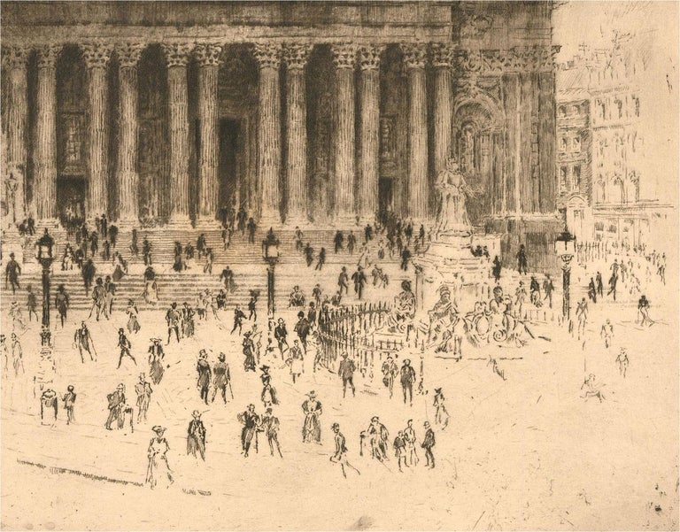 In this atmospheric etching, St Paul's Cathedral looms over lonely figures as they come and go in a fleeting Lowry-esque manner.

The artwork is a restrike from the original plate and is inscribed beneath with the artist's name, as well as the title
