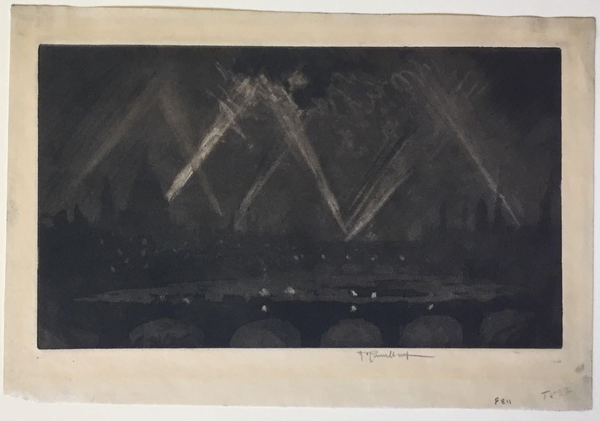 Song of the Search Lights (London in War Time). - Print by Joseph Pennell