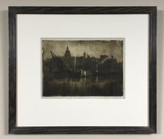 St Paul's from the River, 1894 - Aquatint of London by Joseph Pennell