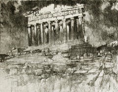 The Façade of the Parthenon. Sunset.