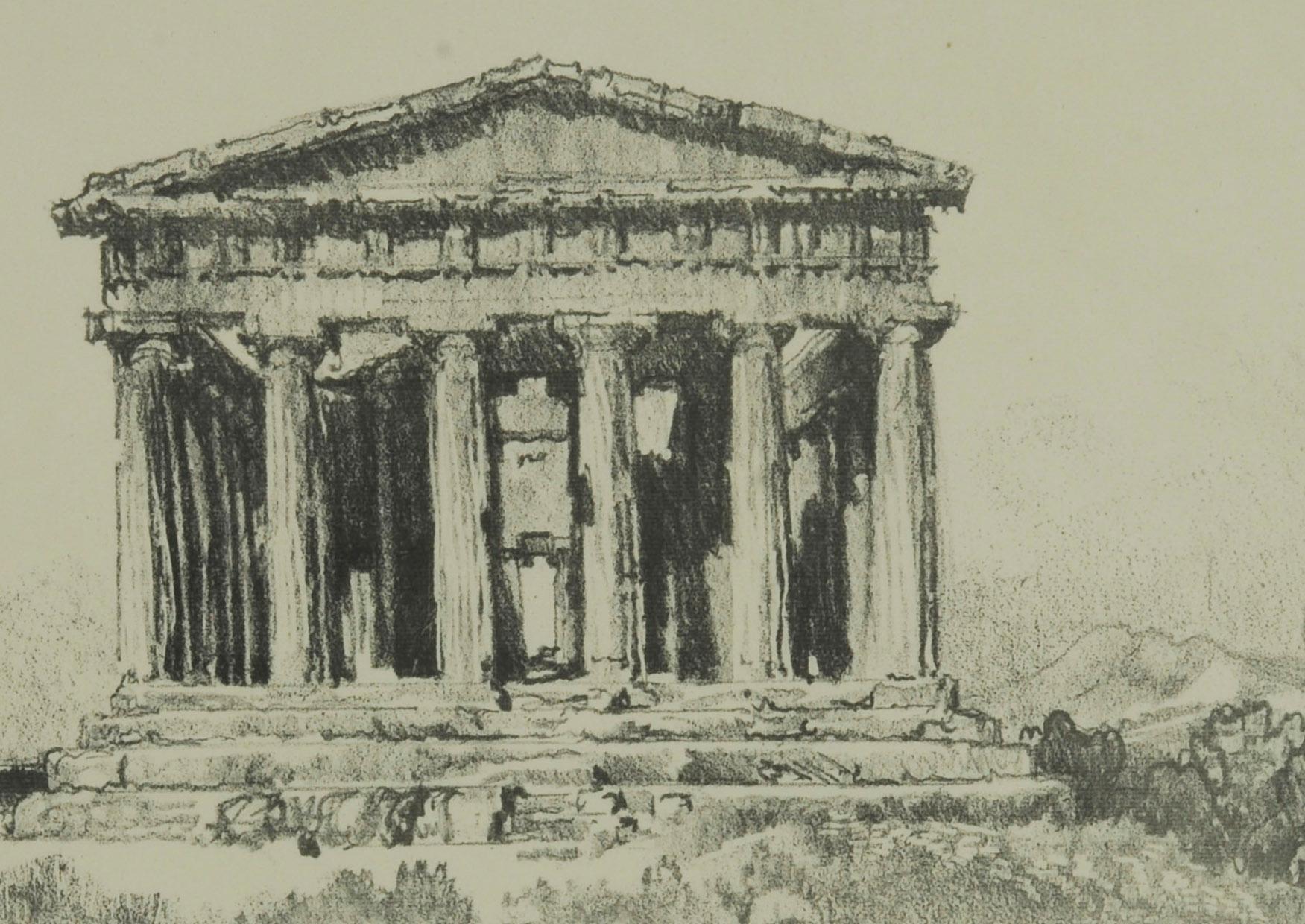The Temple by the Sea -- Temple of Concord, Girgenti - Print by Joseph Pennell