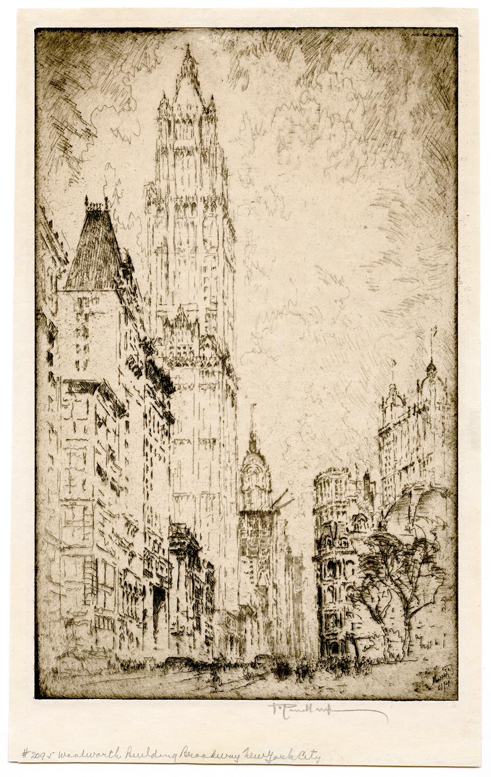 The Woolworth Building — early 20th-Century New York City - Print by Joseph Pennell