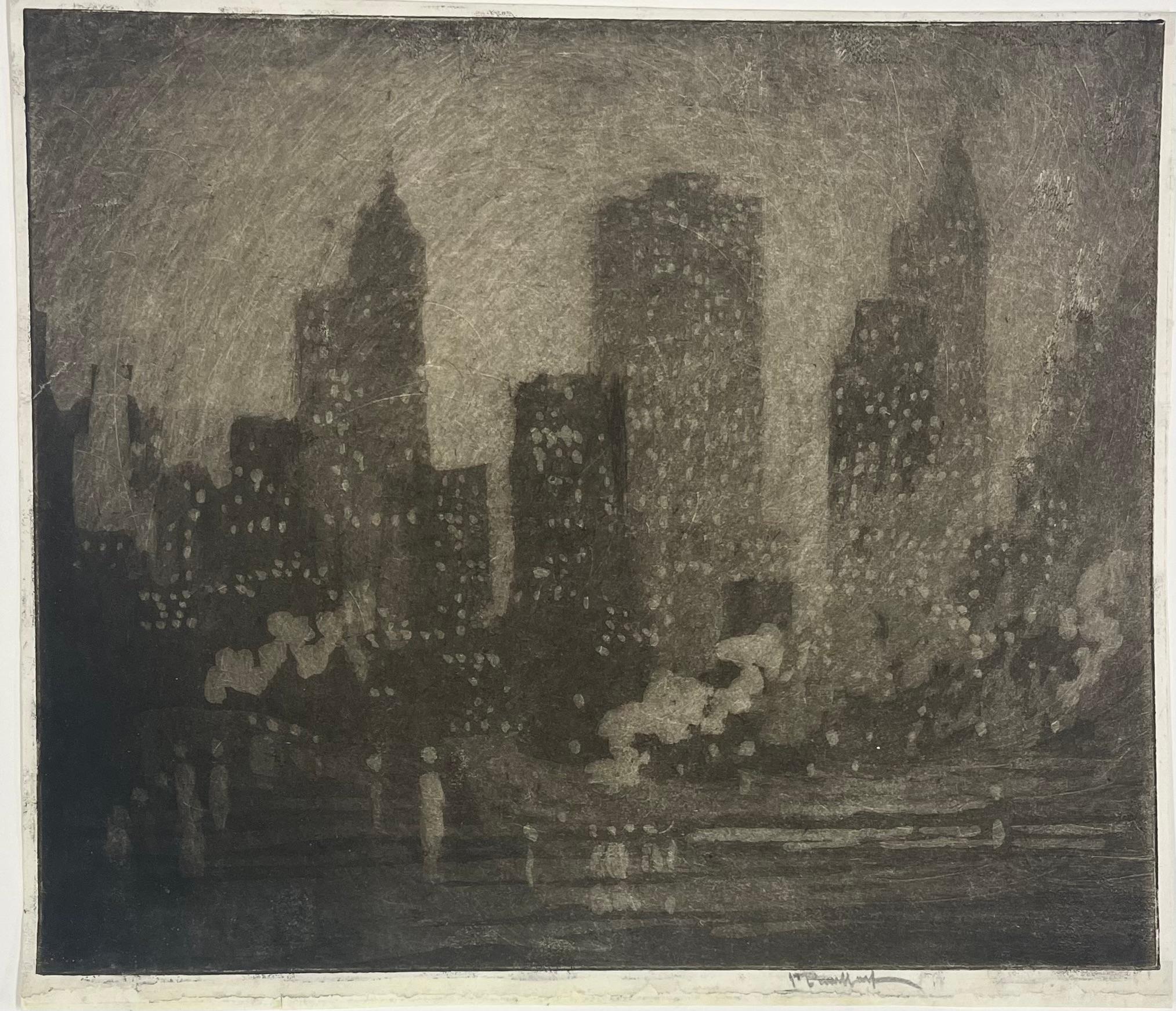 Landscape Print de Joseph Pennell - TORRES DE NOCHE