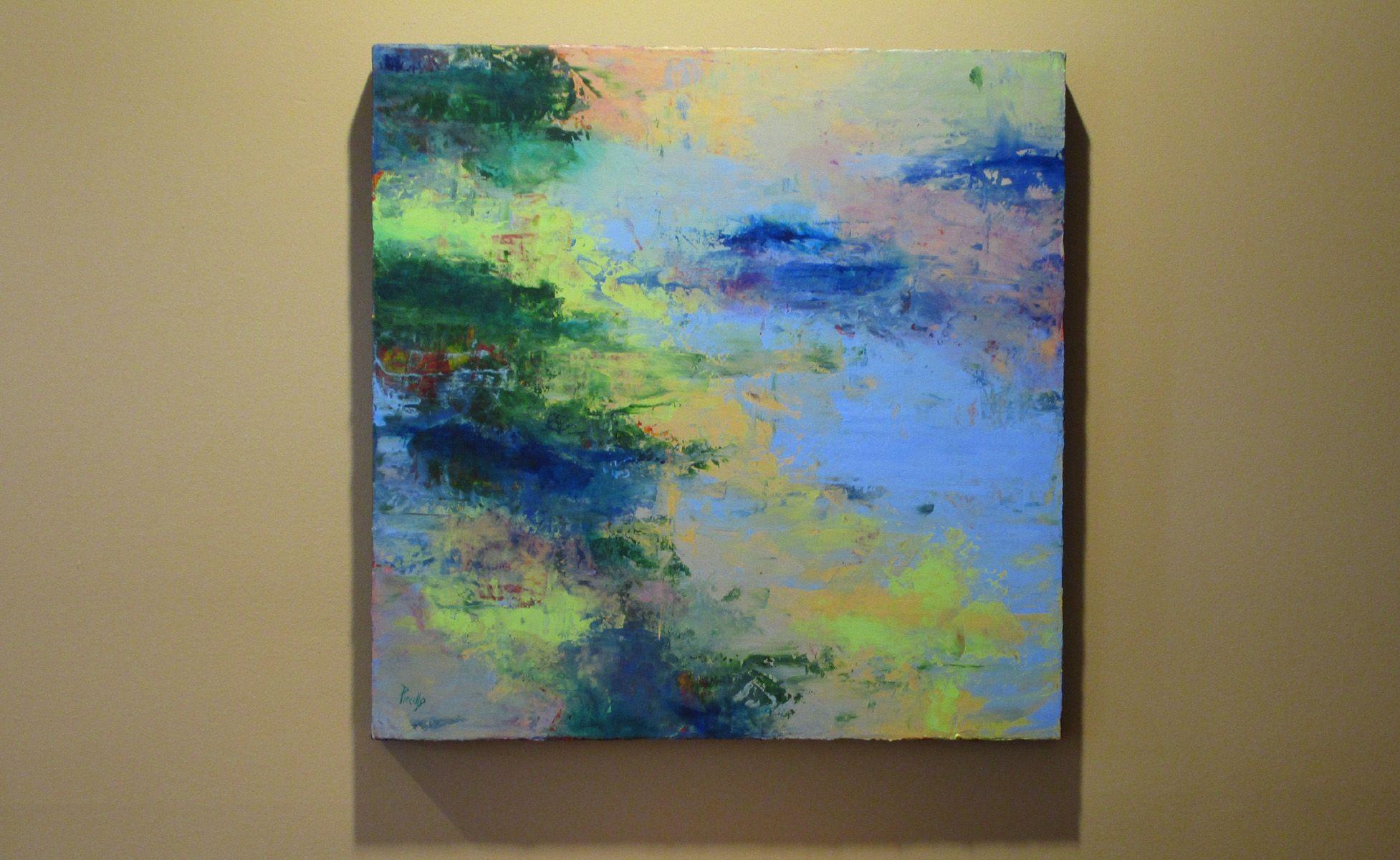 Nelle mangrovie #2, Pittura, Acrilico su tela - Abstract Painting Grigio di Joseph Piccillo