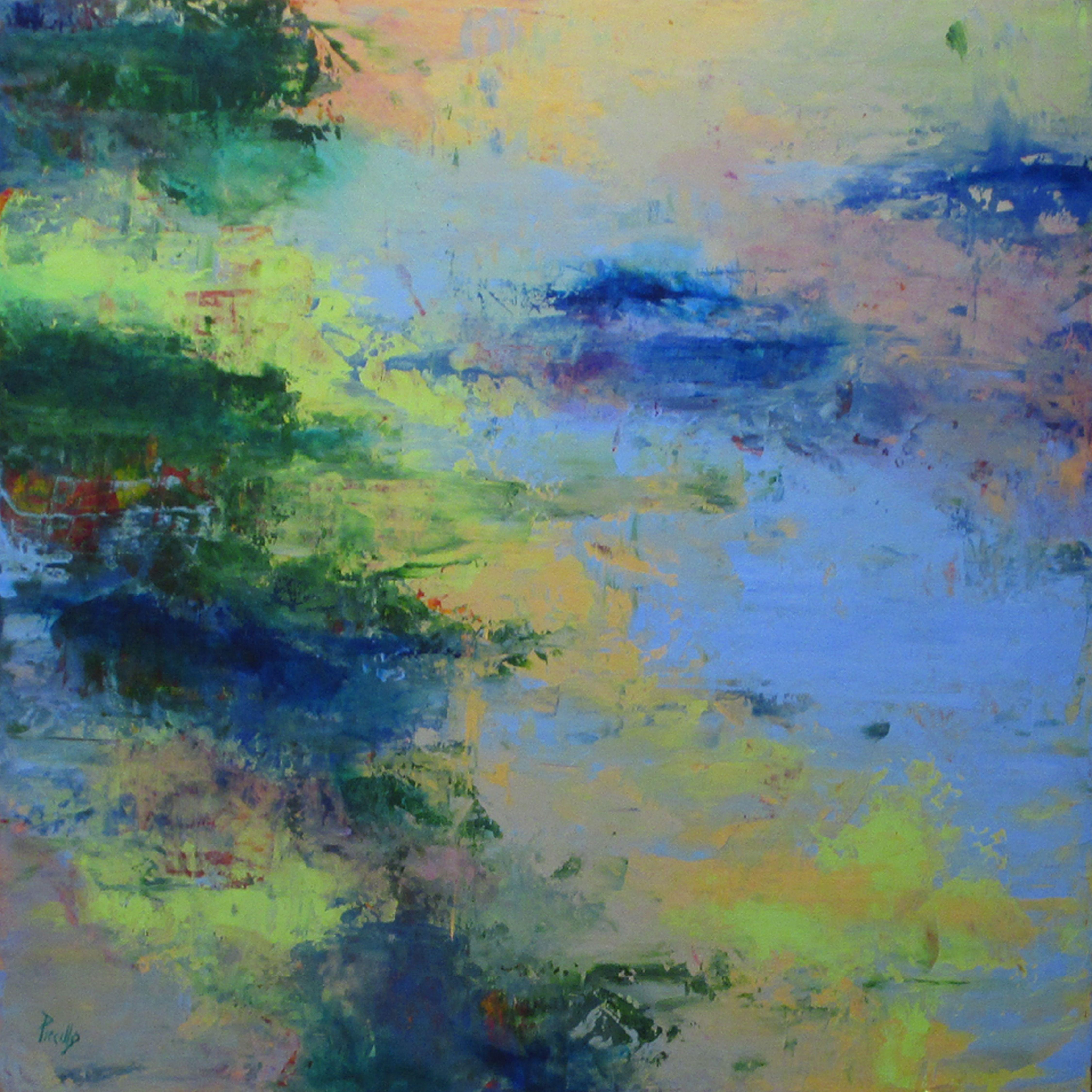 Abstract Painting di Joseph Piccillo - Nelle mangrovie #2, Pittura, Acrilico su tela