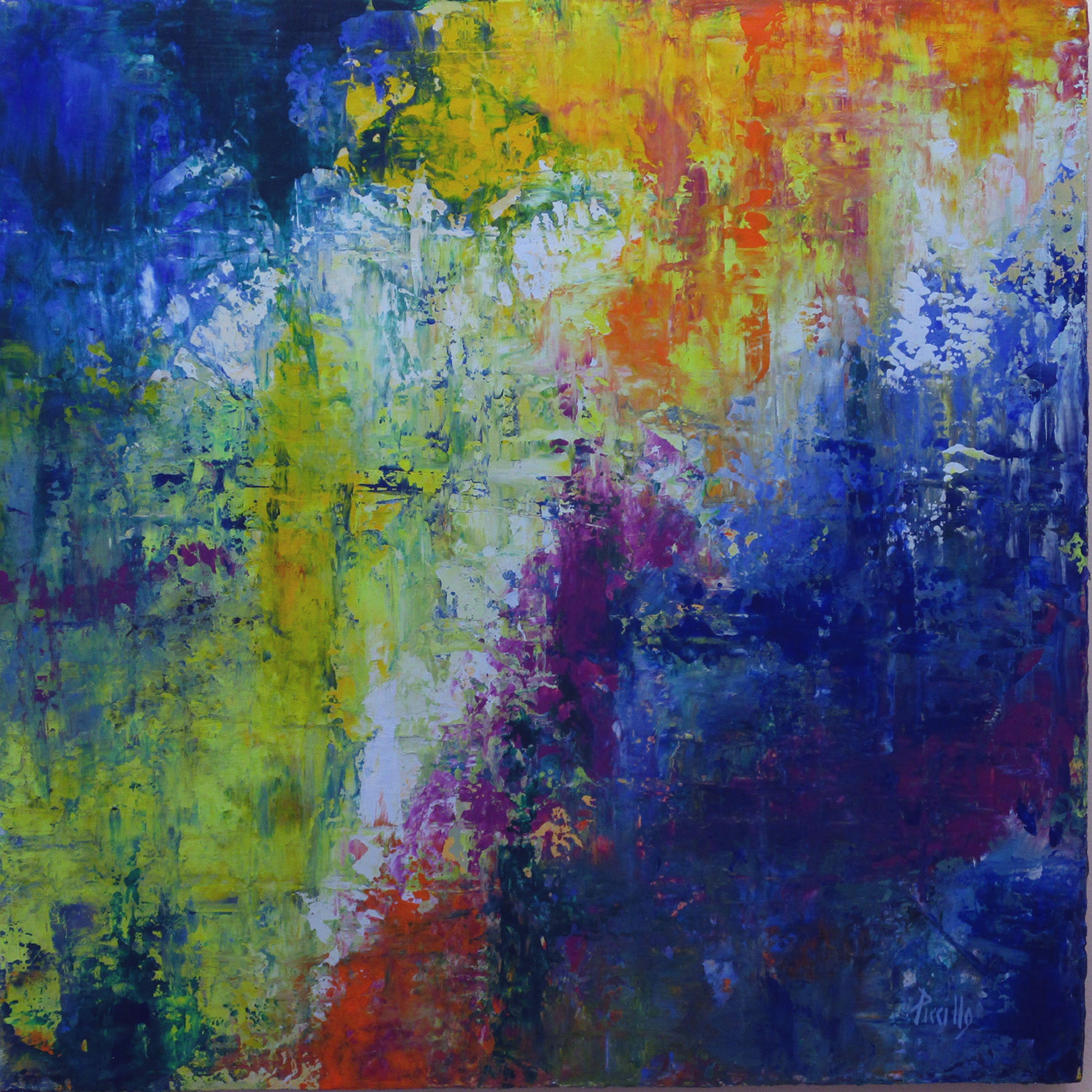 Joseph Piccillo Abstract Painting - Le Jardin, Painting, Acrylic on Canvas