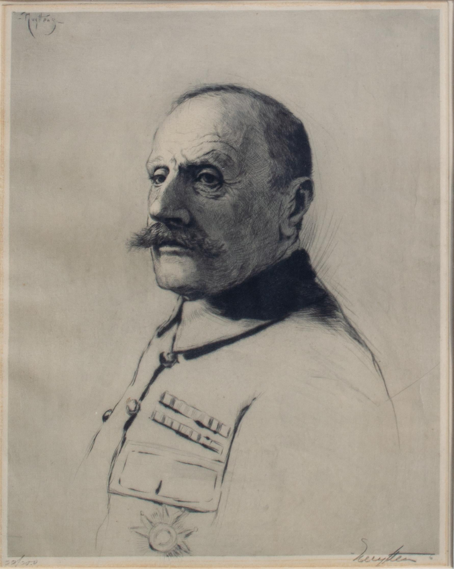 Joseph Pierre Nuyttens Etching, Possibly Marshal Ferdinand Foch - Print by  Joseph Pierre Nuyttens