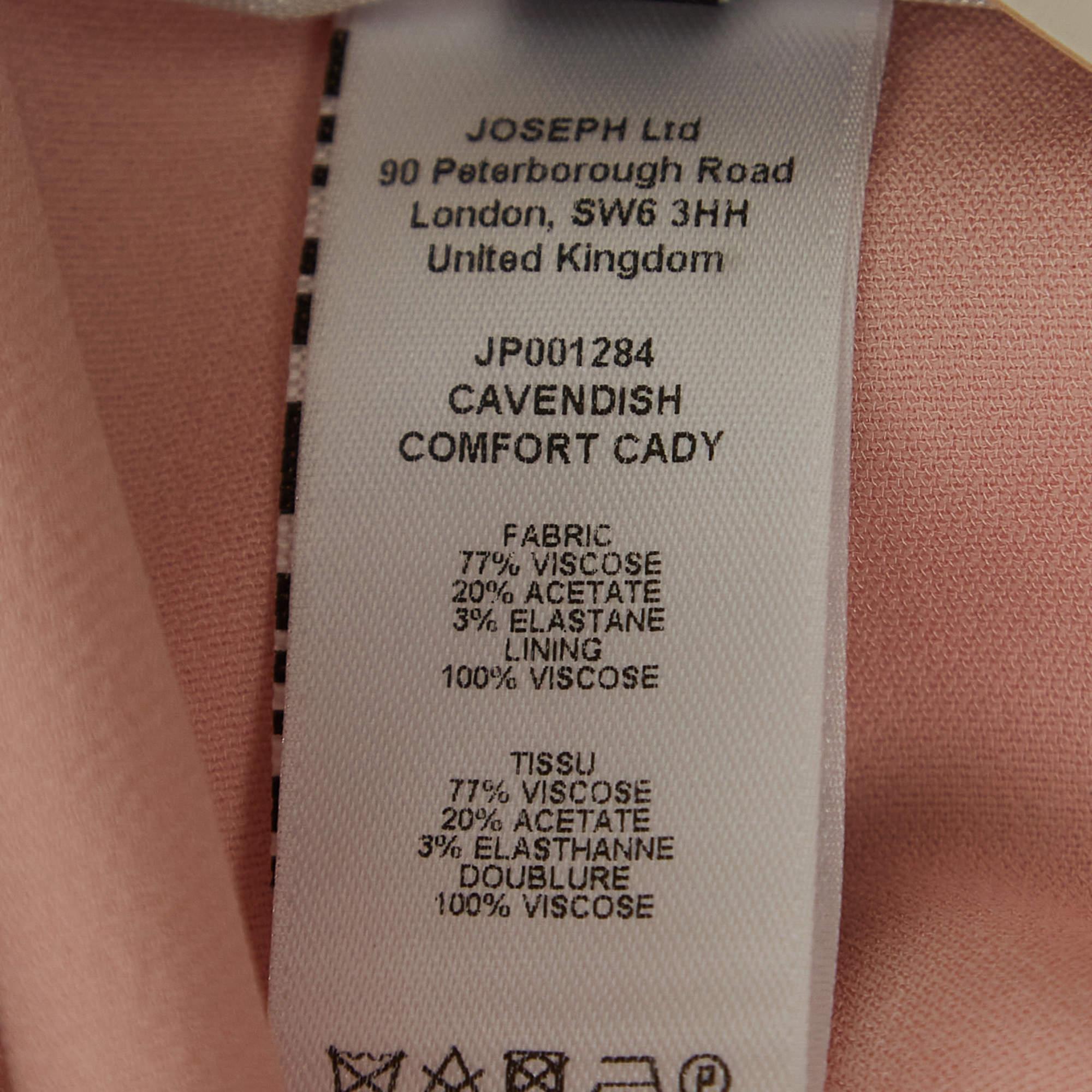 Women's Joseph Pink Comfort Cady Cavendish Straight Fit Pants M For Sale