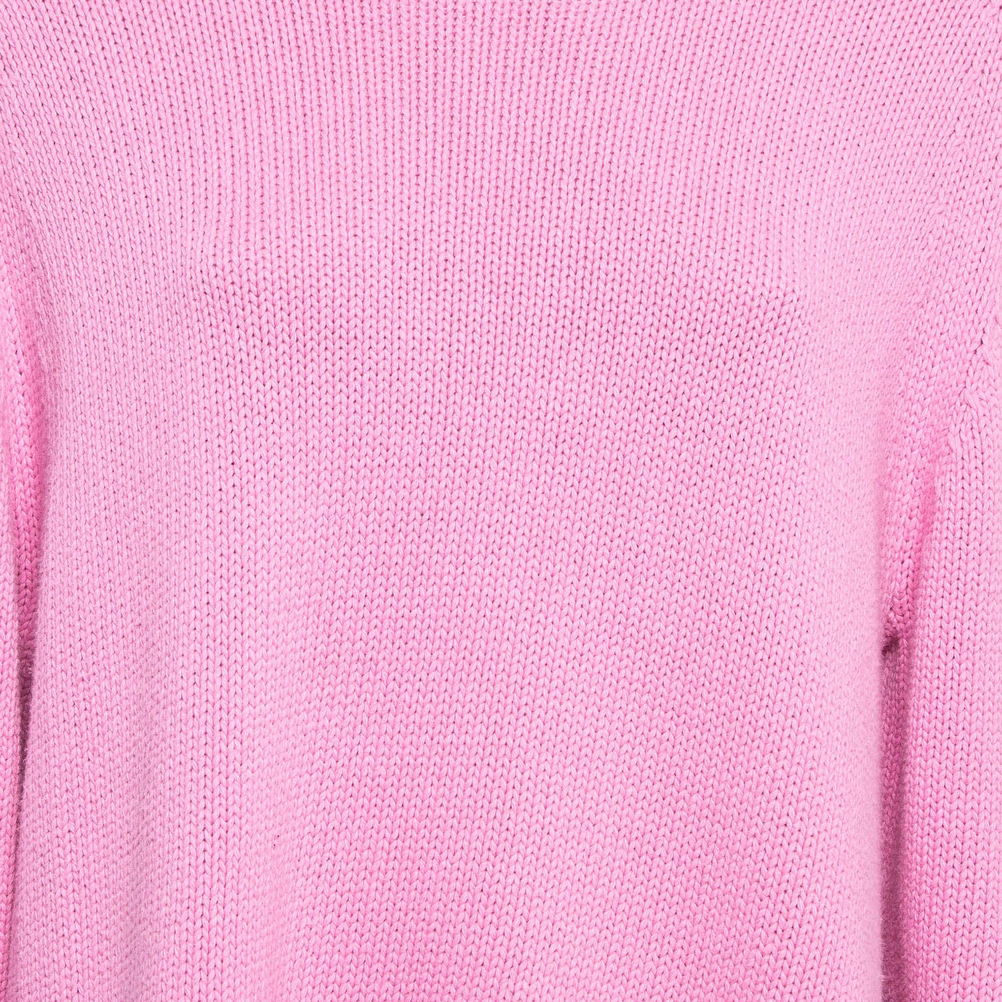 Joseph Pink Knit Turtle Neck Jumper M In Excellent Condition For Sale In Dubai, Al Qouz 2