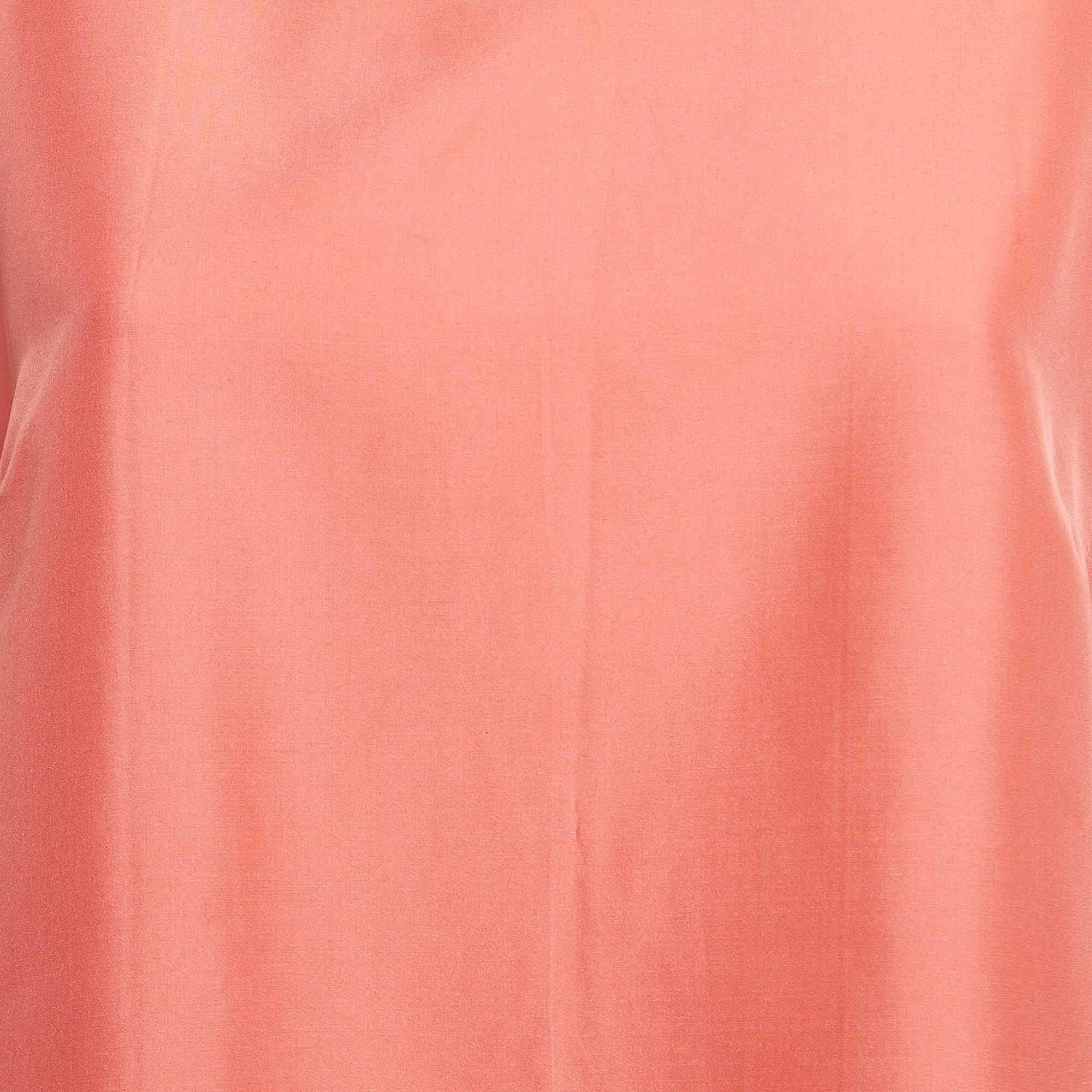 Orange Joseph Pink Silk Sleeveless Top L