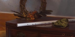 Brown and gray realist still-life, "The White Flute", Joseph Q. Daily