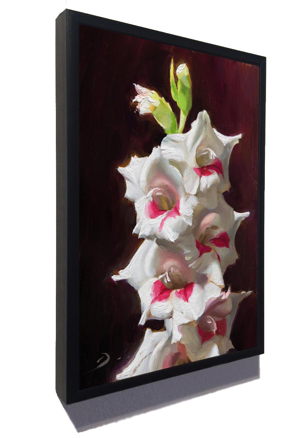 White Gladiolus - Realist Painting by Joseph Q. Daily
