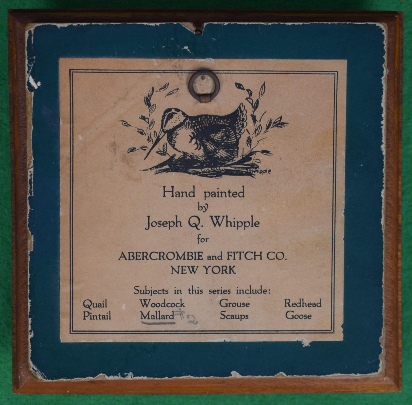 Abercrombie & Fitch Waldschnepfe Stockente Handgemalt von Joseph Q. Whipple Schattenbox im Angebot 2