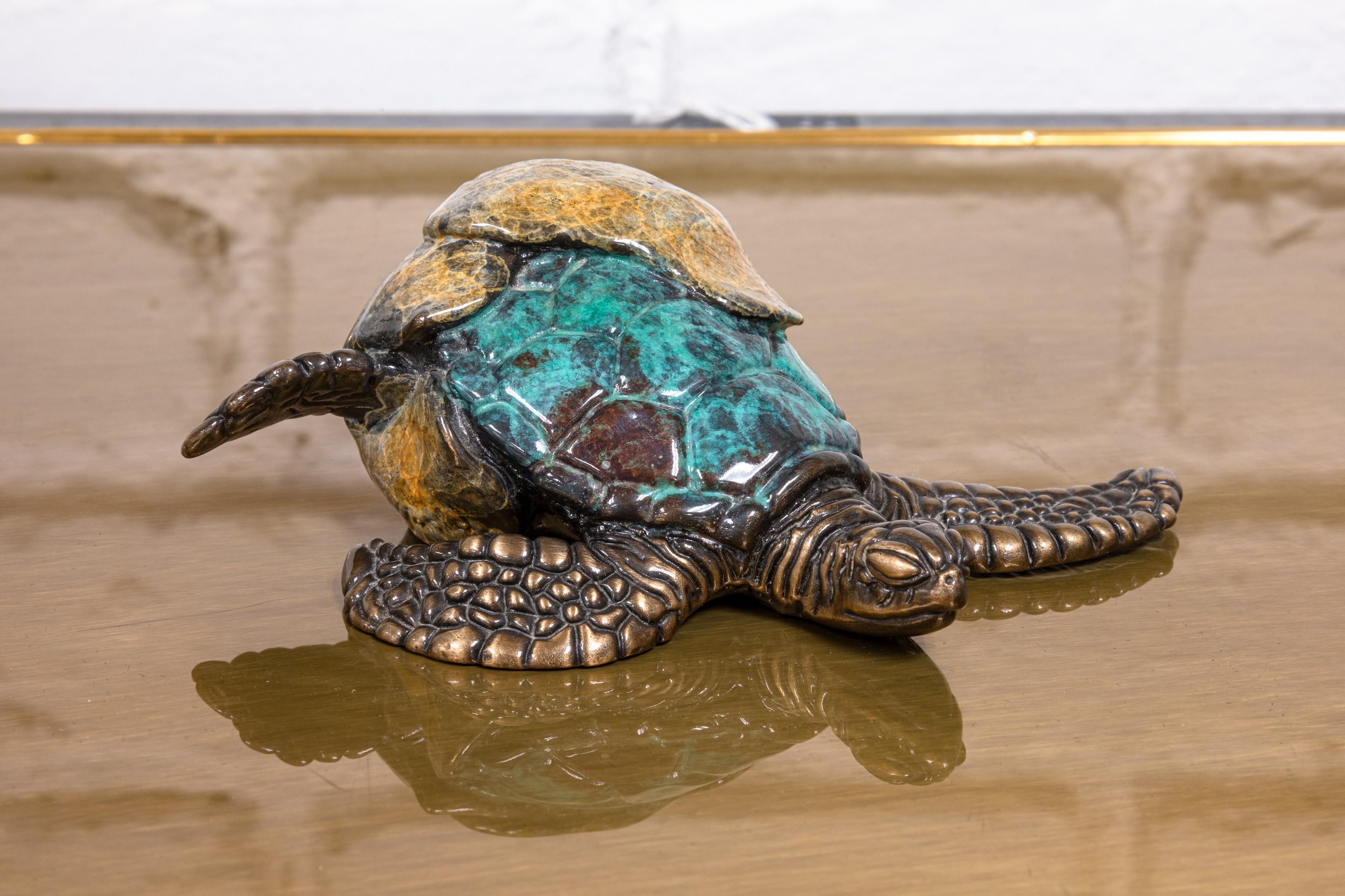 Joseph Quillian Limited Signed Bronze Turtle Dish and Bronze Turtle Sculptures 7
