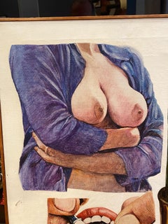 Joseph Raffael « Breast, Drill and Evening Shadow » (ombre de chambre et de soirée) Peinture sur toile de 1966