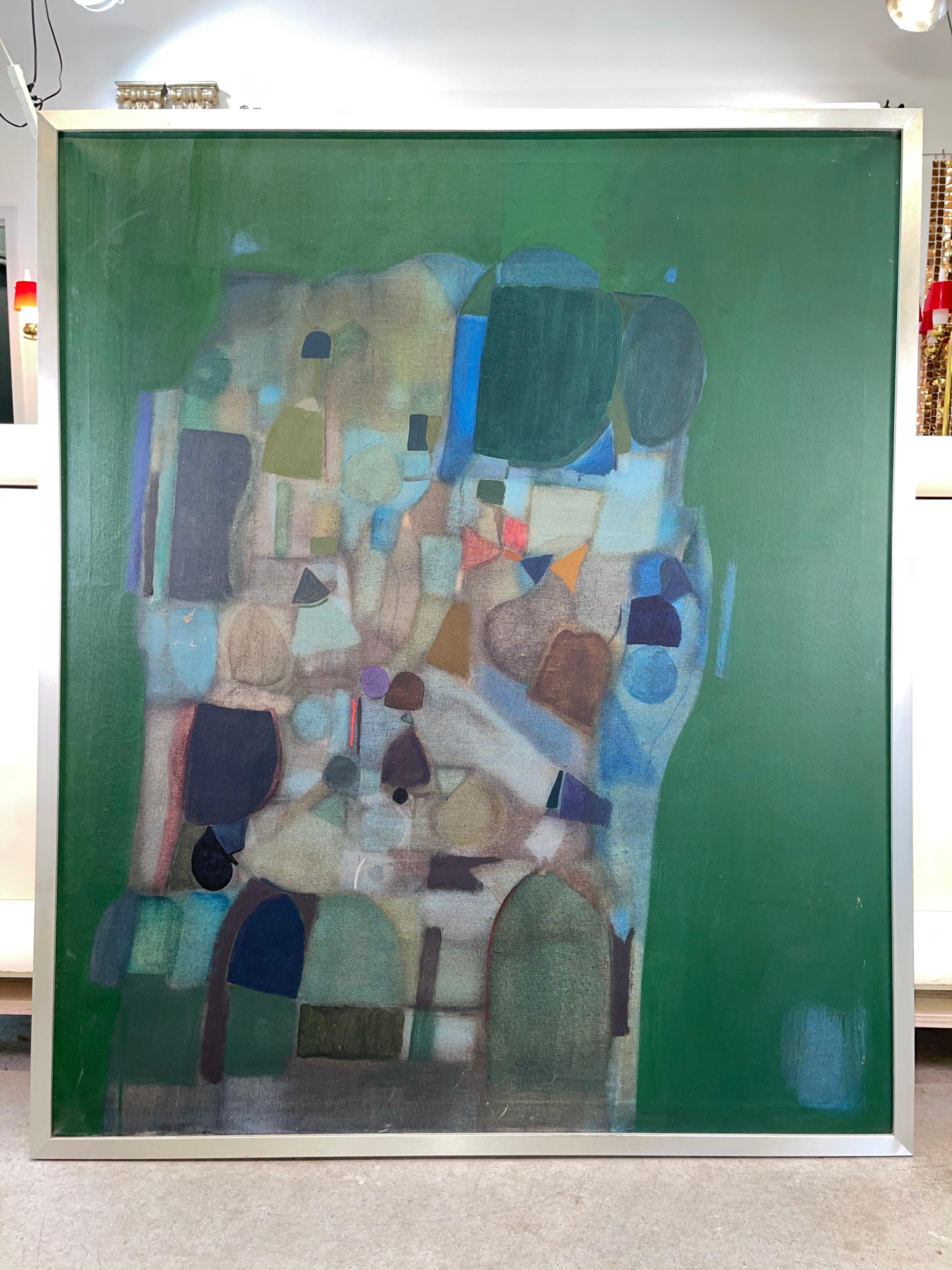 American Joseph Raffaele, Abstract Oil on Canvas, 1958