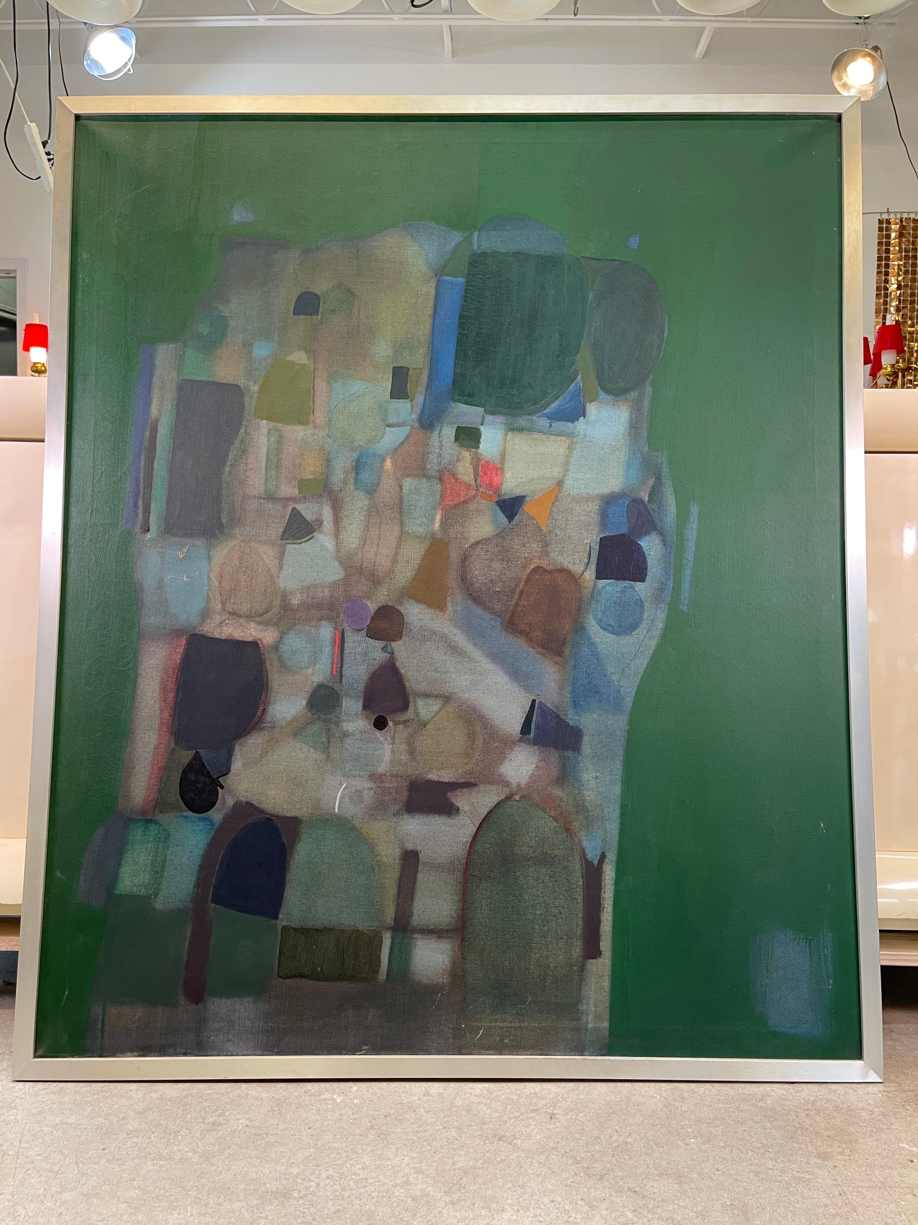 Joseph Raffaele, Abstract Oil on Canvas, 1958 In Good Condition In Hanover, MA