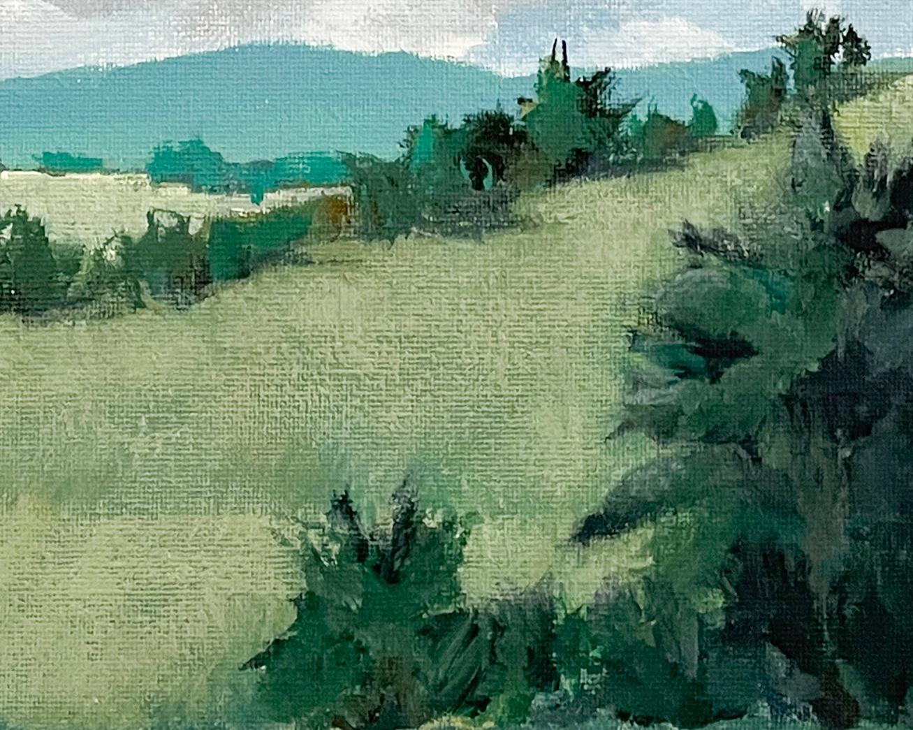 Catskills from Claverack (Plein Air Hudson Valley Landscape Painting, Framed) For Sale 3