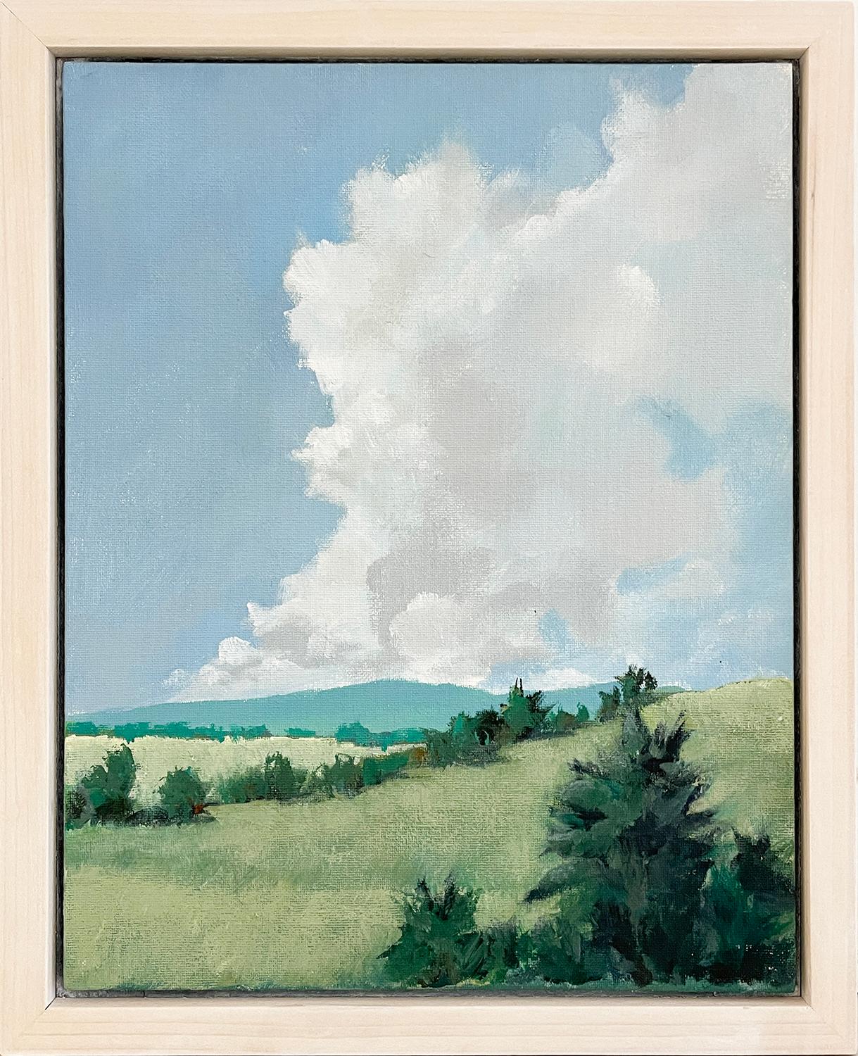Catskills from Claverack (Plein Air Hudson Valley Landscape Painting, Framed)
