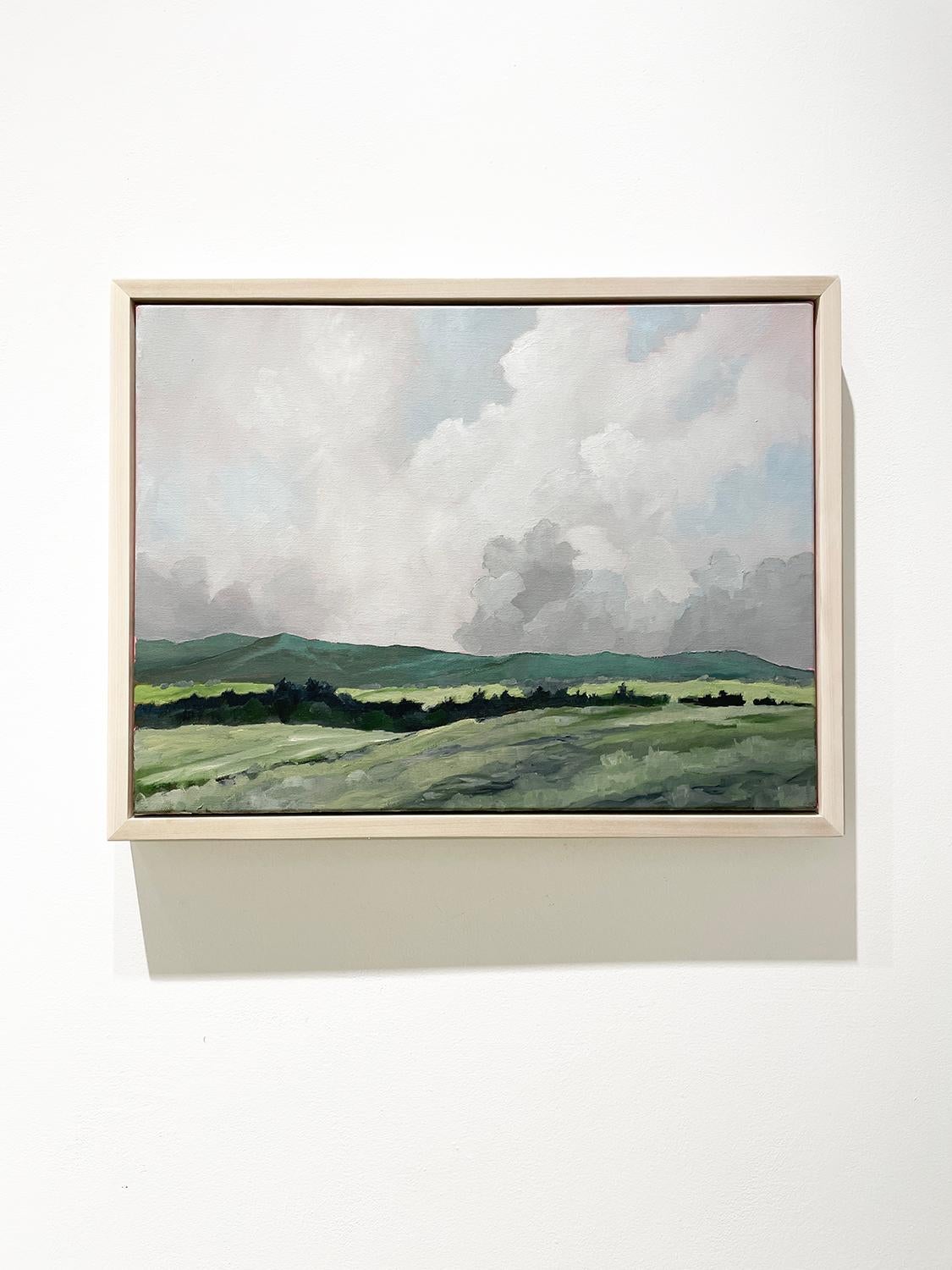 Clearing Storm (En Plein Air Landscape Painting of Country Mountains & Grey Sky) For Sale 1