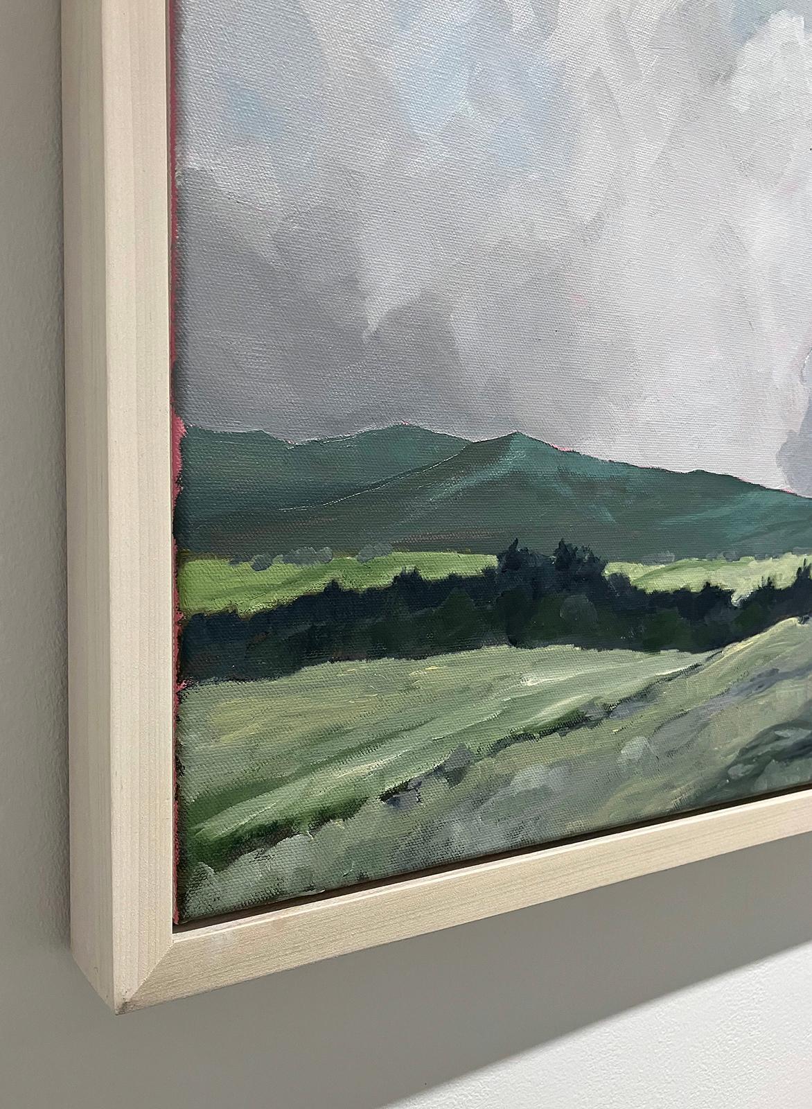 Clearing Storm (En Plein Air Landscape Painting of Country Mountains & Grey Sky) For Sale 2