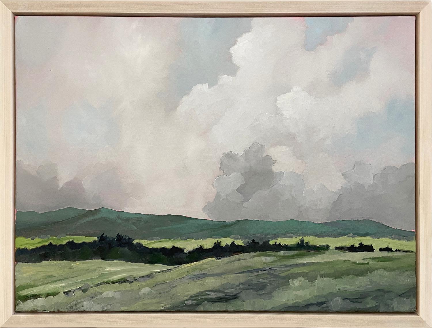 Joseph Rapp Figurative Painting - Clearing Storm (En Plein Air Landscape Painting of Country Mountains & Grey Sky)