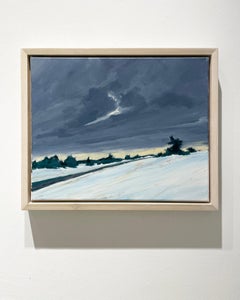 Solstice (En Plein Air Winter Landscape Painting of Snow Fields & Grey Sky)