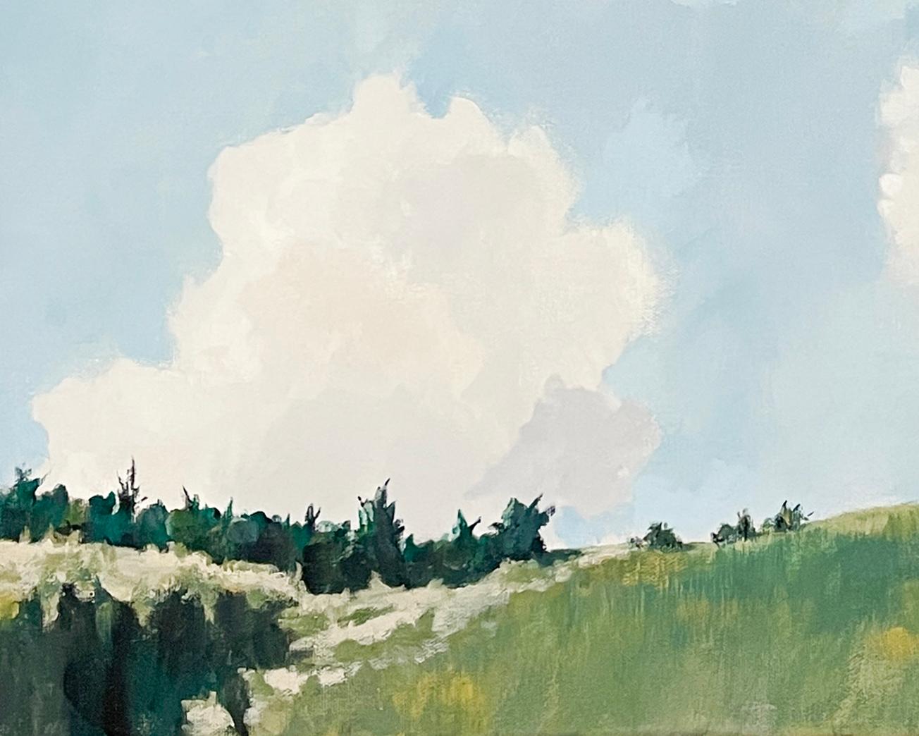 Upper Meadow in June (Contemporary Panoramic Plein Air Landscape Painting) For Sale 3