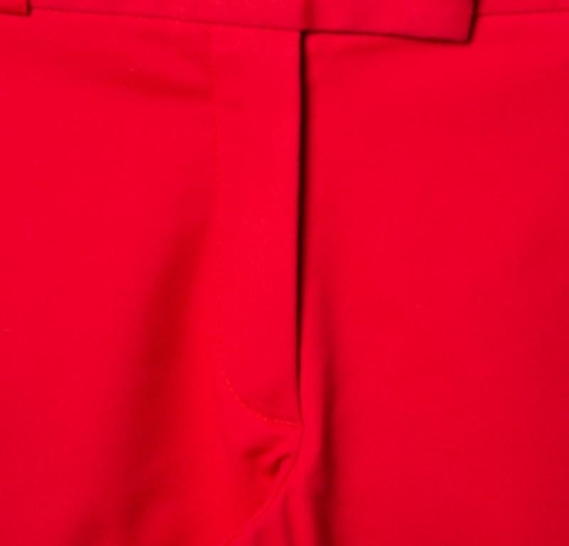 Joseph Red Cotton Slim Fit Cropped Trousers S In Good Condition For Sale In Dubai, Al Qouz 2
