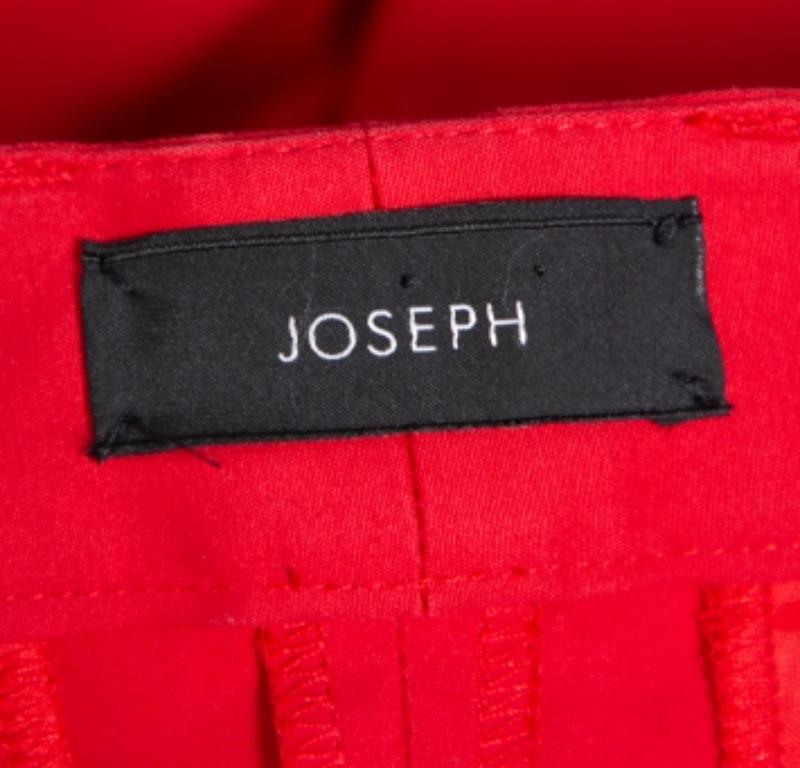 Joseph Red Cotton Slim Fit Cropped Trousers S For Sale 1