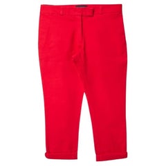 Joseph Red Cotton Slim Fit Cropped Trousers S
