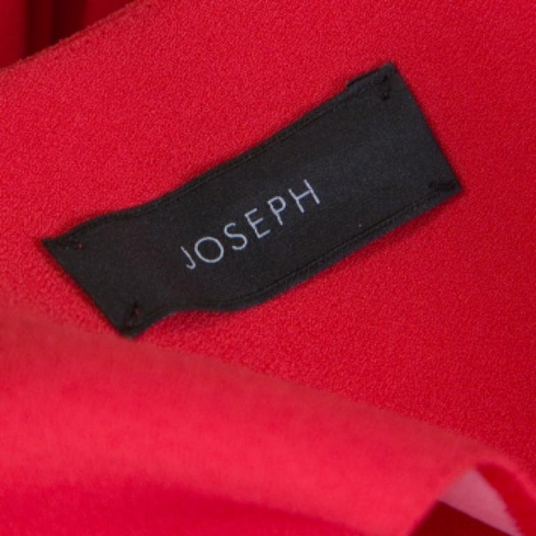 Donna Joseph Red Crepe Pleat Detail Stellina Wrap Dress M in vendita