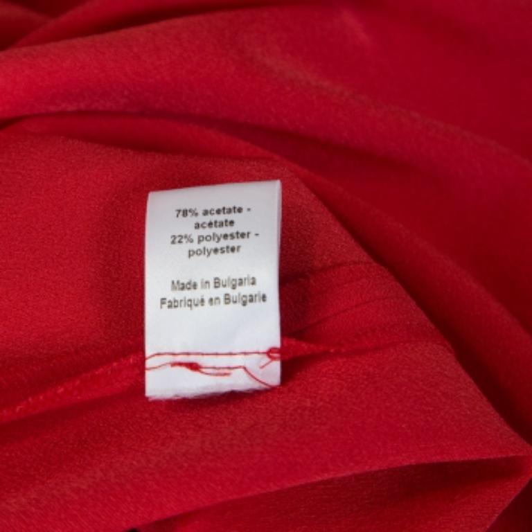 Joseph Red Crepe Pleat Detail Stellina Wrap Dress M in vendita 1