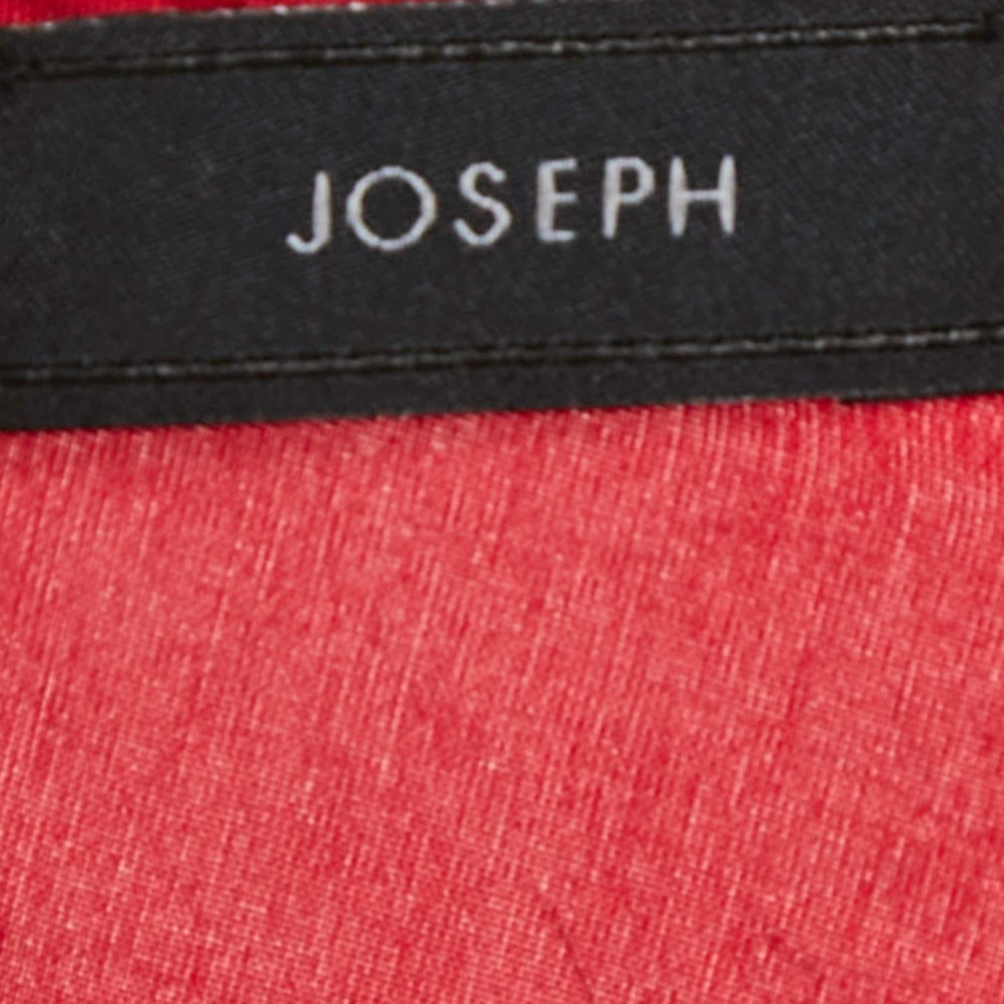 Women's Joseph Red Crinkle Silk Loose Fit Blouse M For Sale