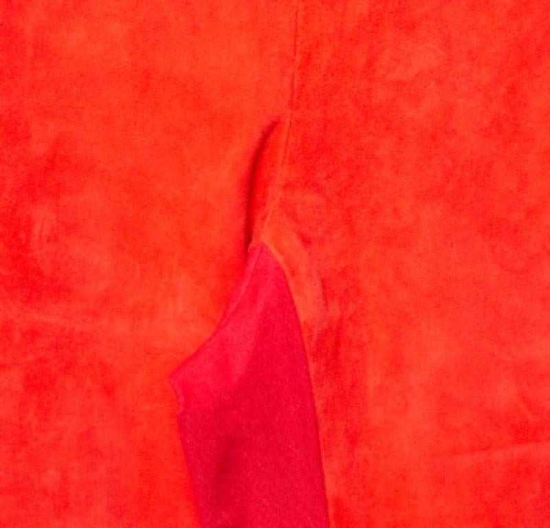 Joseph Red Lambskin & Cotton Stretch Leggings S In Good Condition For Sale In Dubai, Al Qouz 2