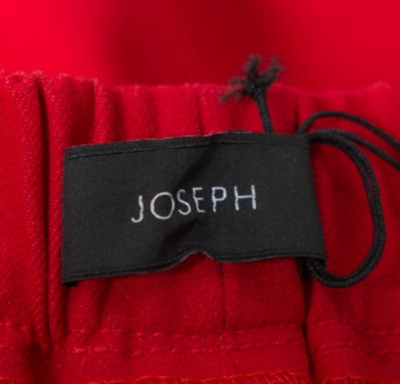 Joseph Red Lambskin & Cotton Stretch Leggings S For Sale 1