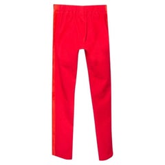 Joseph Red Lambskin & Cotton Stretch Leggings S