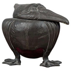 Joseph Reinemann, Munich, Pewter Inkwell in Grotesque Bird Form