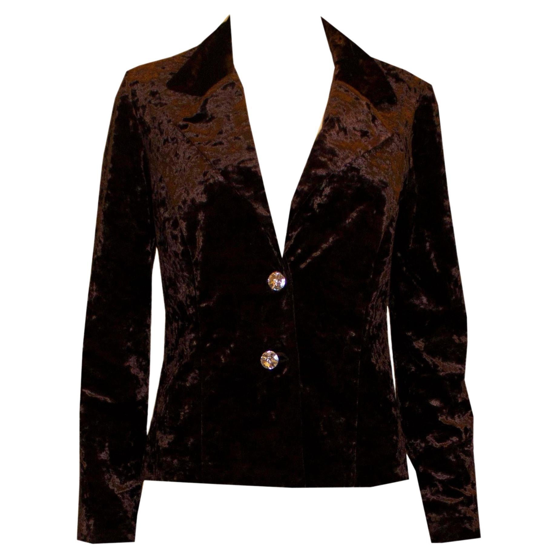 Joseph Ribkoff Brown Velvet Jacket For Sale