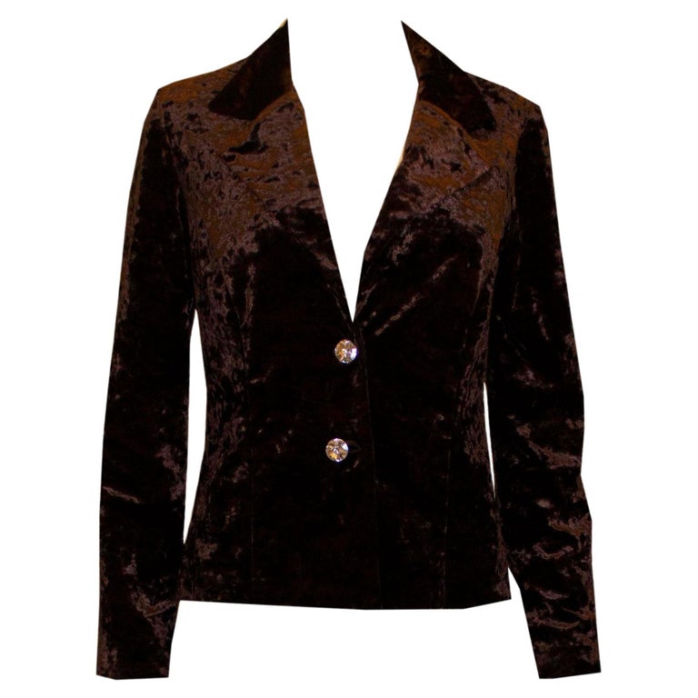 Joseph Ribkoff Brown Velvet Jacket For Sale at 1stDibs brown - Main Image