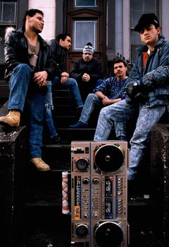 Vintage Boombox on the stoop, Spanish Harlem, NY