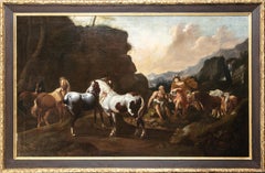 Mercury and Argus 18th Century Landscape Figurative Oil Painting  By Joseph Roos
