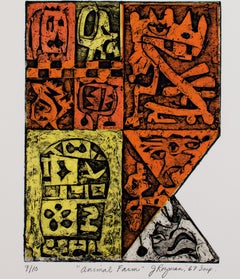 "Animal Farm" from 'Los Animales Portfolio, " Collagraph signed by Joseph Rozman