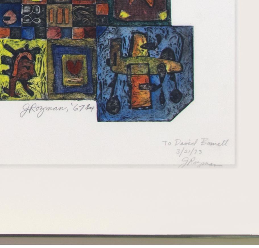 'Floorboard Plus Four' original collagraph signed by Joseph Rozman For Sale 1