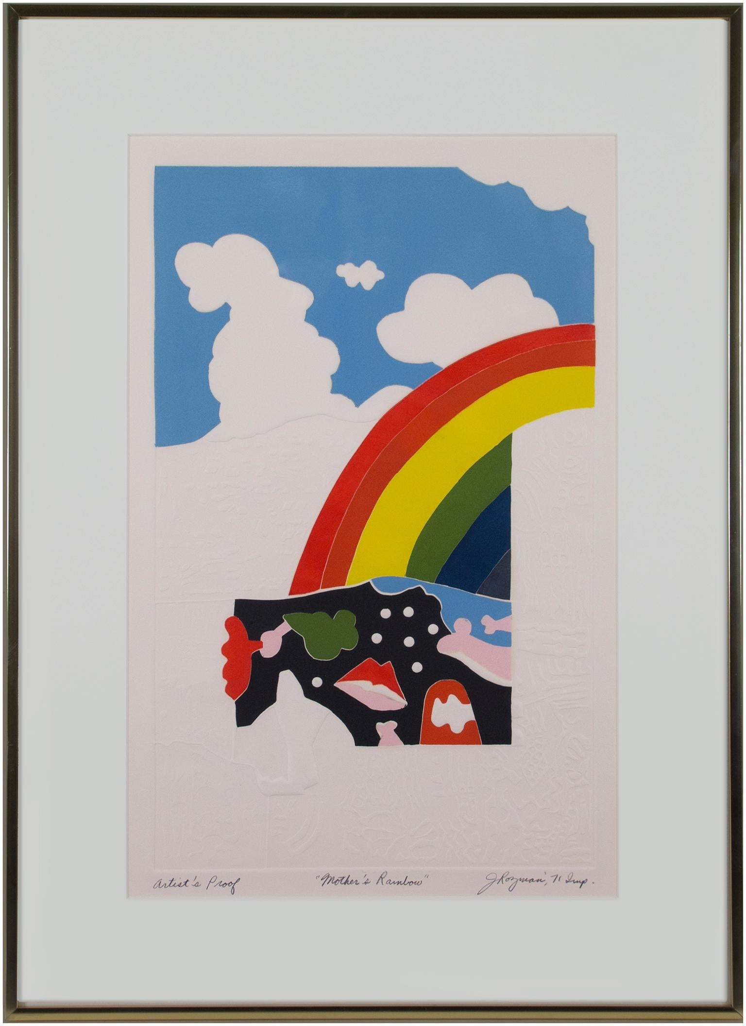 « Mother's Rainbow, A.P. » Gravure et embossage aux couleurs vives de Joseph Rozman en vente 5