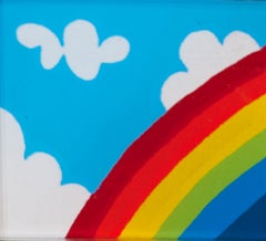 „Rainbow Pin“, Serigraphie-Anstecknadel auf Plexiglas signiert von Joesph Rozman