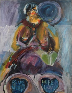 „Blue Heart Wife Love“ – Figurative Schule von San Francisco – Joe Lysowski „Prankster“